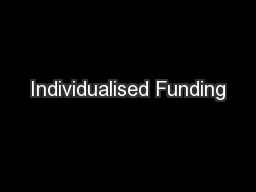 Individualised Funding