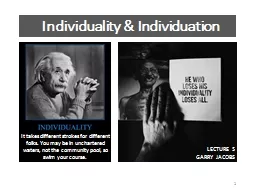 Individuality & Individuation