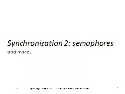 Synchronization 2: semaphores
