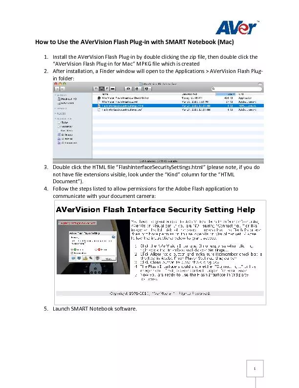 How to Use the AVerVision Flash Plugwith SMART Notebook (Mac)Install t