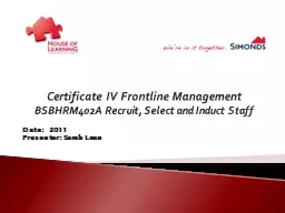 Certificate IV Frontline Management