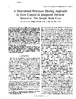 A generalised processor sharing approch to flow control in integrated services networks