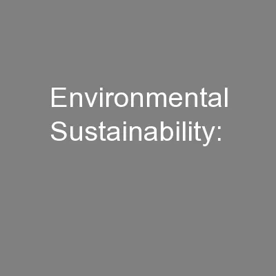 Environmental Sustainability: