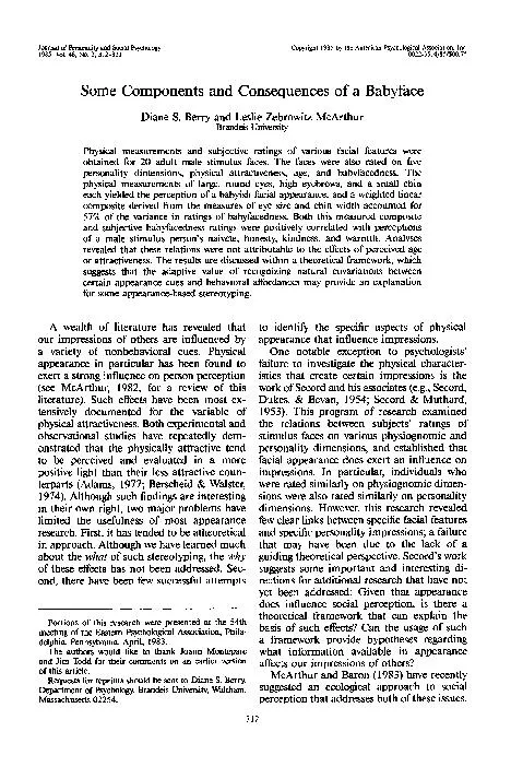 of Personality and Social Psychology Copyright 1985 by the American Ps