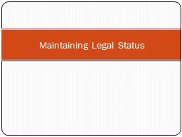 Maintaining Legal Status