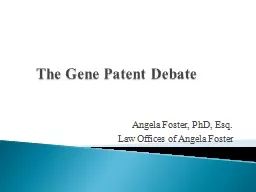 The Gene Patent Debate