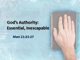 God’s Authority