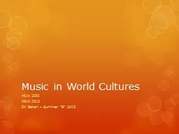 Music in World Cultures