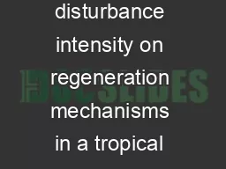 Effect of disturbance intensity on regeneration mechanisms in a tropical dry forest D