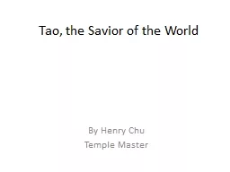 Tao, the Savior of the World