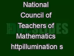 National Council of Teachers of Mathematics httpillumination s