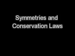 Symmetries and Conservation Laws