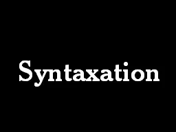 Syntaxation