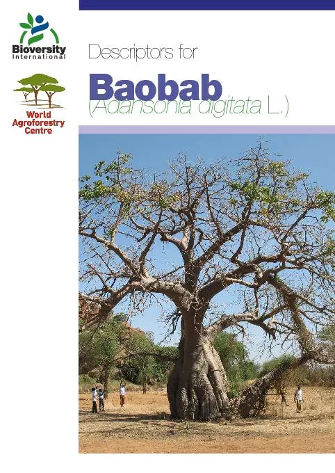 Baobab (Adansonia digitata L.)Descriptors for