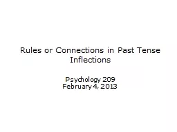 Rules or Connections in Past Tense Inflections