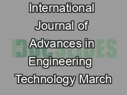 International Journal of Advances in Engineering  Technology March