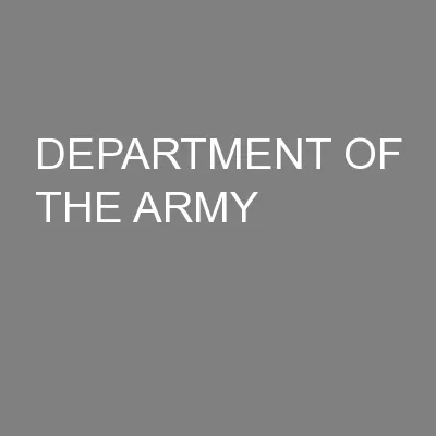 DEPARTMENT OF THE ARMY