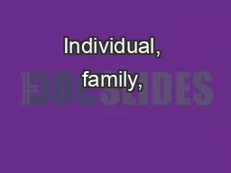 Individual, family, & community factors that influenced