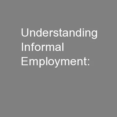 Understanding Informal Employment: