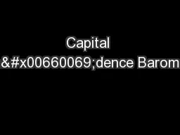 Capital Con�dence Barometer