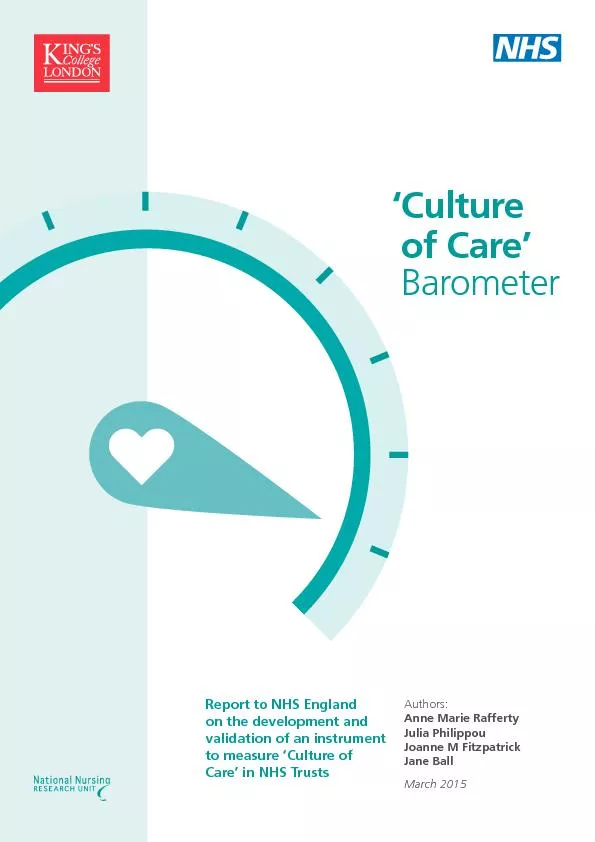 Culture of Care’ Barometerto measure ‘Culture of Care’