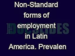 Non-Standard forms of employment in Latin America. Prevalen