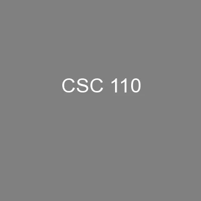 CSC 110