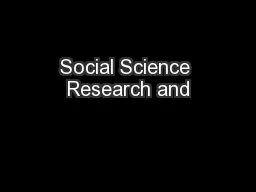 Social Science Research and