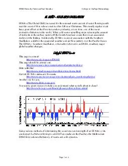 ENSO Notes by Professor Paul Sirvatka College of DuPage Meteorology Page of El Nio The