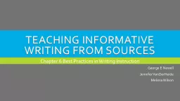 Teaching informative writing from sources