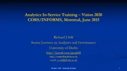 Analytics In-Service Training – Vision 2020