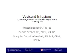 Vesicant Infusions