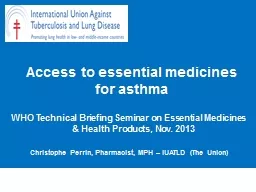 Access to essential medicines