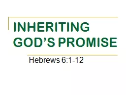 INHERITING GOD’S PROMISE