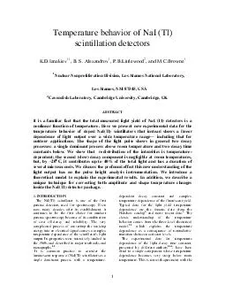 Temperature behavior of NaI Tl scintillation detectors K