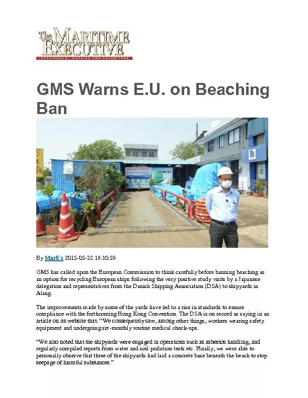 GMS Warns E.U. on Beaching