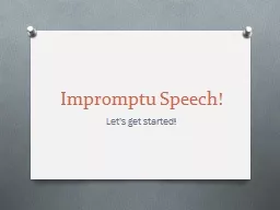 Impromptu Speech!