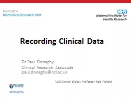 Recording Clinical Data