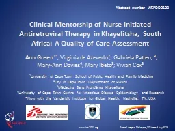 Clinical Mentorship of Nurse-Initiated Antiretroviral