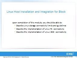 Linux Host Installation and Integration for Block