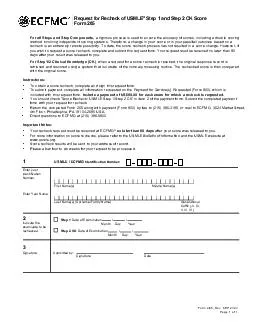 Request for Recheck of USMLE Step  Step  CK or Step  CS Score Form  Form  Rev