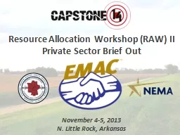 Resource Allocation Workshop (RAW) II
