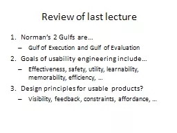 Review of last lecture