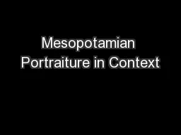 Mesopotamian Portraiture in Context