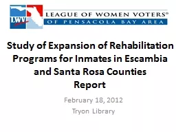 Study of Expansion of Rehabilitation Programs for Inmates i