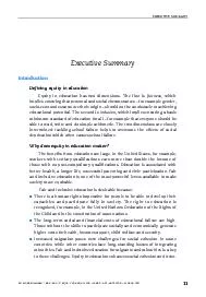 EXECUTIVE SUMMARY NO MORE FAILURES TEN STEPS TO EQUITY IN EDUCATION  ISBN    OECD   Executive Summary Introduction Defining equity in education Equity in education has two dimensions