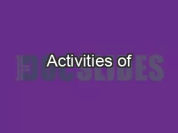 Activities of