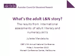 The results from international assessments of adult literac