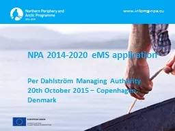 NPA 2014-2020 eMS application