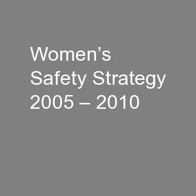 Women’s Safety Strategy 2005 – 2010